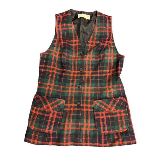 Vintage Pendleton Wool Plaid Vest Size 12 Equestrian Preppy Heritage - Picture 1 of 4